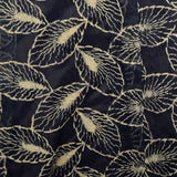 Small 1950s Flocked Dress Navy Blue Short Sleeve