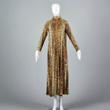1970s Animal Print Zip Front Robe