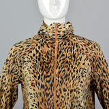 1970s Animal Print Zip Front Robe