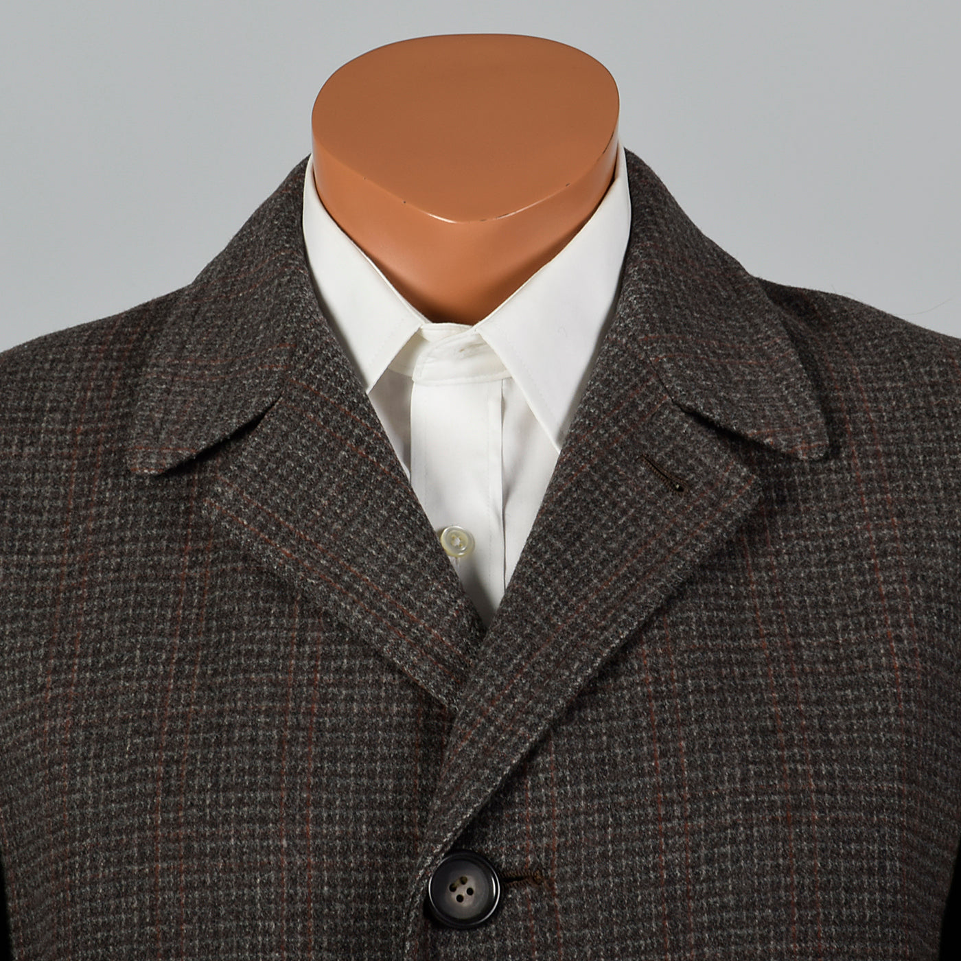 1950s St Clement Wool Coat Brown Plaid