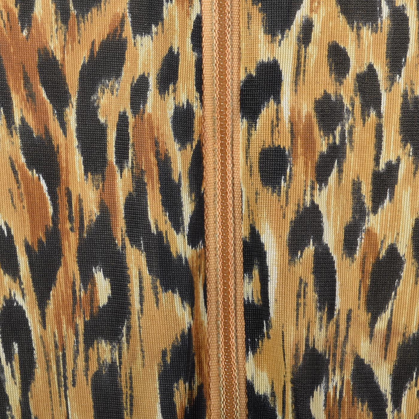 1970s Animal Print Zip Front Robe