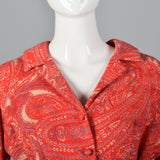 Unbranded 60s Pink and Red Psychedelic Tweed Dress