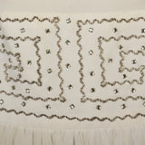 Medium 1960s White Silk Dress Rhinestone Waist Sleeveless