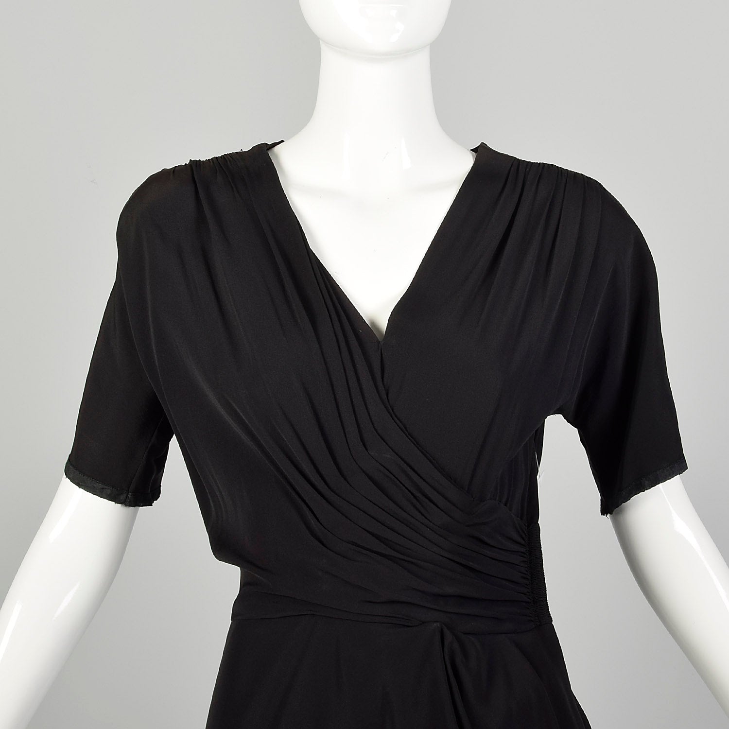 1940s Frank Starr Dress Evening Gown Formal Peplum Sash Rayon Style & Salvage 1940s Frank Starr Dress Evening Gown Formal Peplum Sash Rayon Style & Salvage