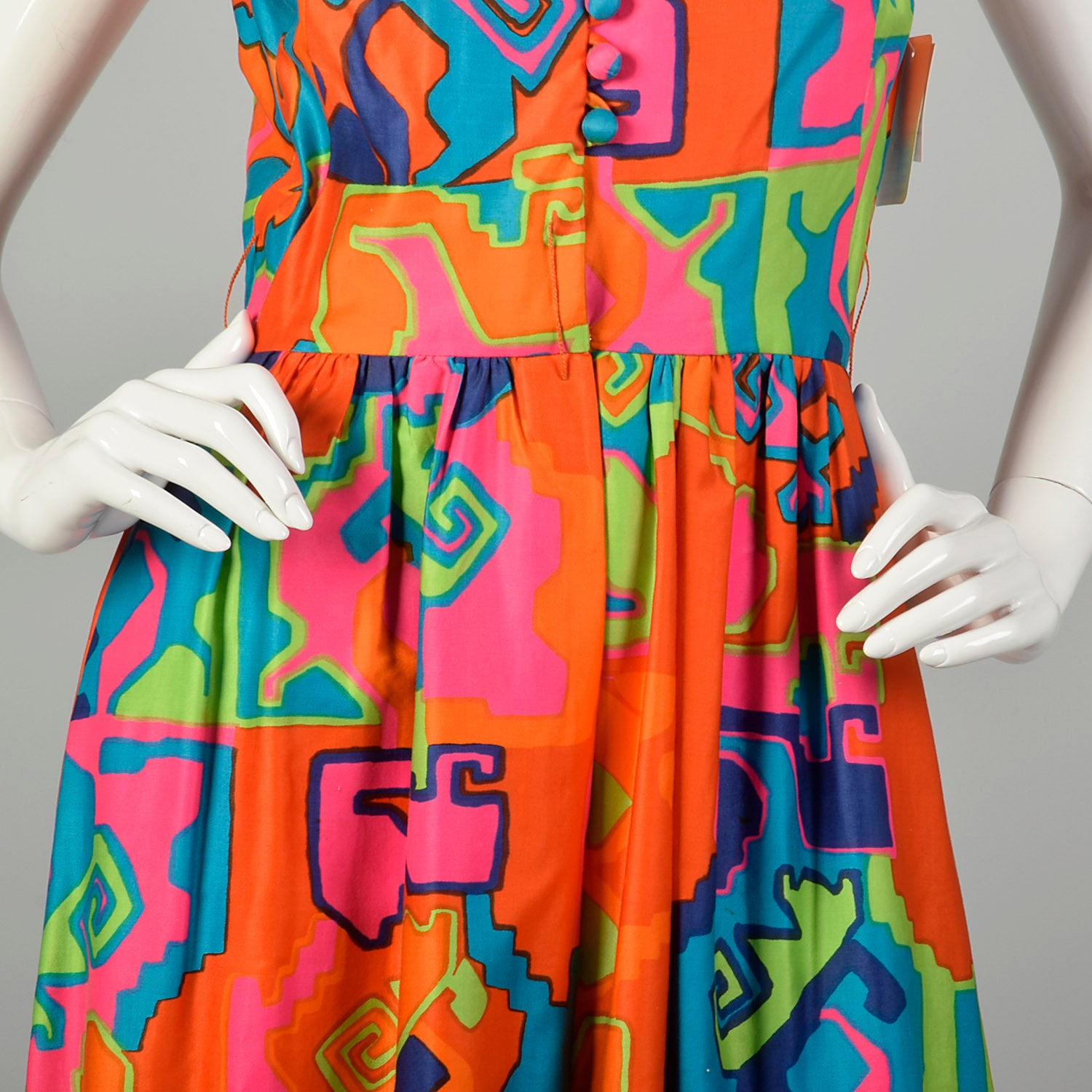 Small 1960s Palazzo Pant Jumpsuit Eddy George Colorful Geometric