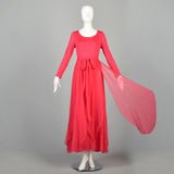 Medium 1970s Dress Barbie Hot Pink Miss Elliette Long Sleeve Car Wash Hem