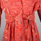 Unbranded 60s Pink and Red Psychedelic Tweed Dress