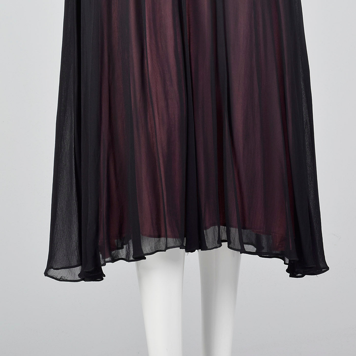 1990s Sheer Black Dress with Pink Lining