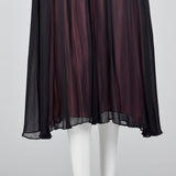 1990s Sheer Black Dress with Pink Lining