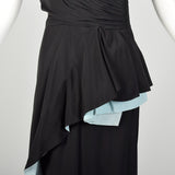 1940s Frank Starr Dress Evening Gown Formal Peplum Sash Rayon