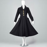 Extraordinary Chanel Black Cashmere Princess Coat with Clover Buttons