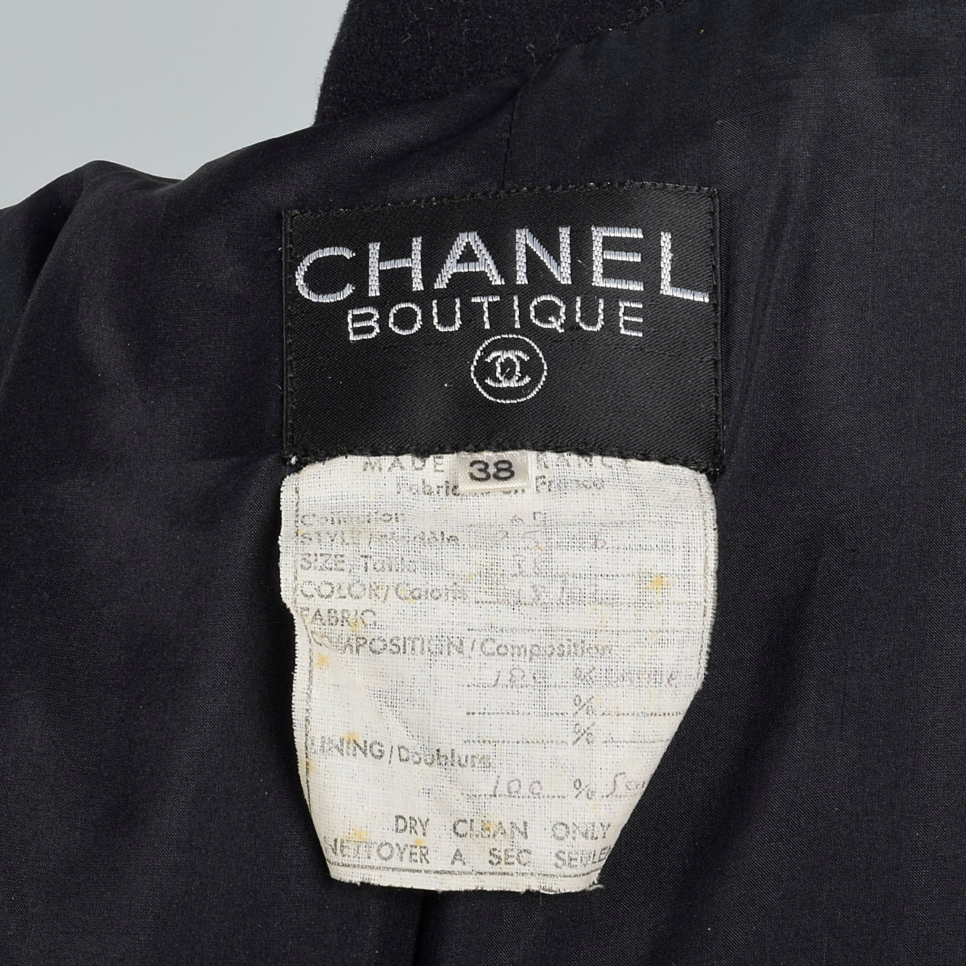 Chanel Label, Chanel Tag, Chanel Wash Mark