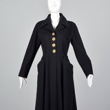 Extraordinary Chanel Black Cashmere Princess Coat with Clover Buttons