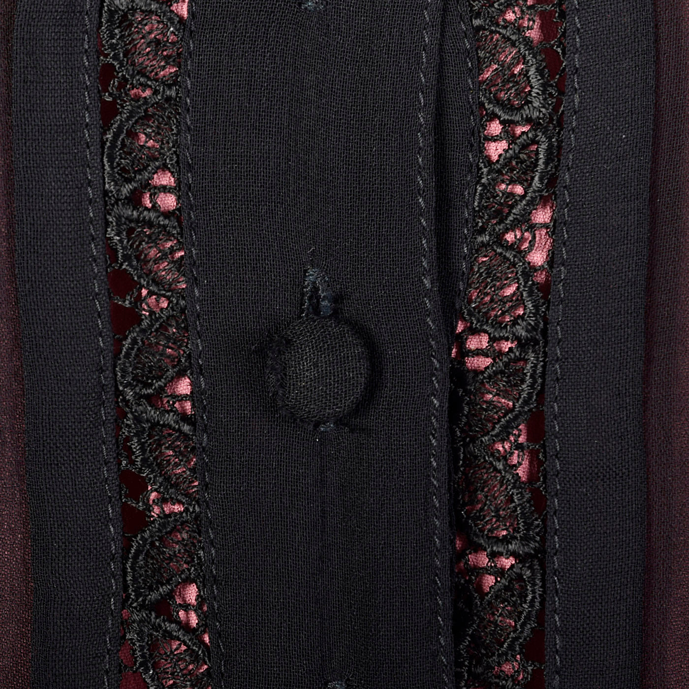 1990s Sheer Black Dress with Pink Lining