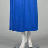 XXS 1970s Dress Royal Blue Disco Low Cut Maxi Dress