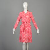 Small 1970s Liza by Lilly Pulitzer Dress Hot Pink Print Barbie Shirtwaist Dress