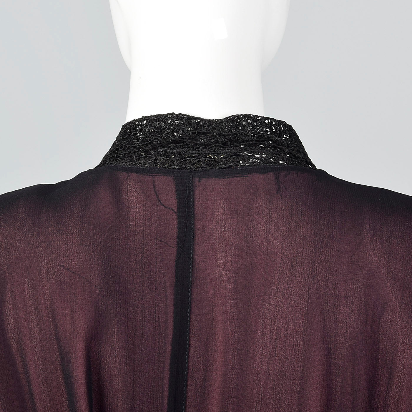 1990s Sheer Black Dress with Pink Lining