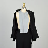 XS 1940s Dress and Jacket Set Belted Black Suit Set
