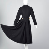 Extraordinary Chanel Black Cashmere Princess Coat with Clover Buttons