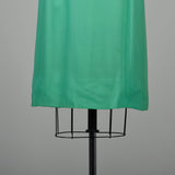 Small 1960s Wiggle Dress Emerald Green Cocktail Party Sleeveless Cape Collar