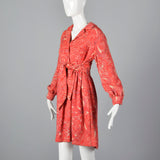 Unbranded 60s Pink and Red Psychedelic Tweed Dress
