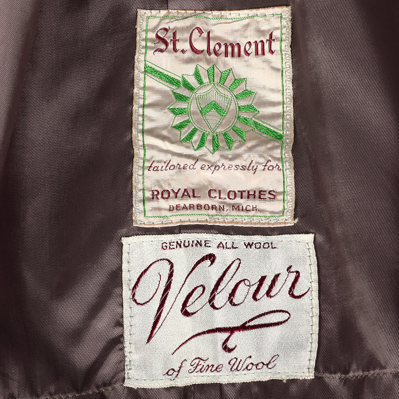 1950s St Clement Wool Coat Brown Plaid