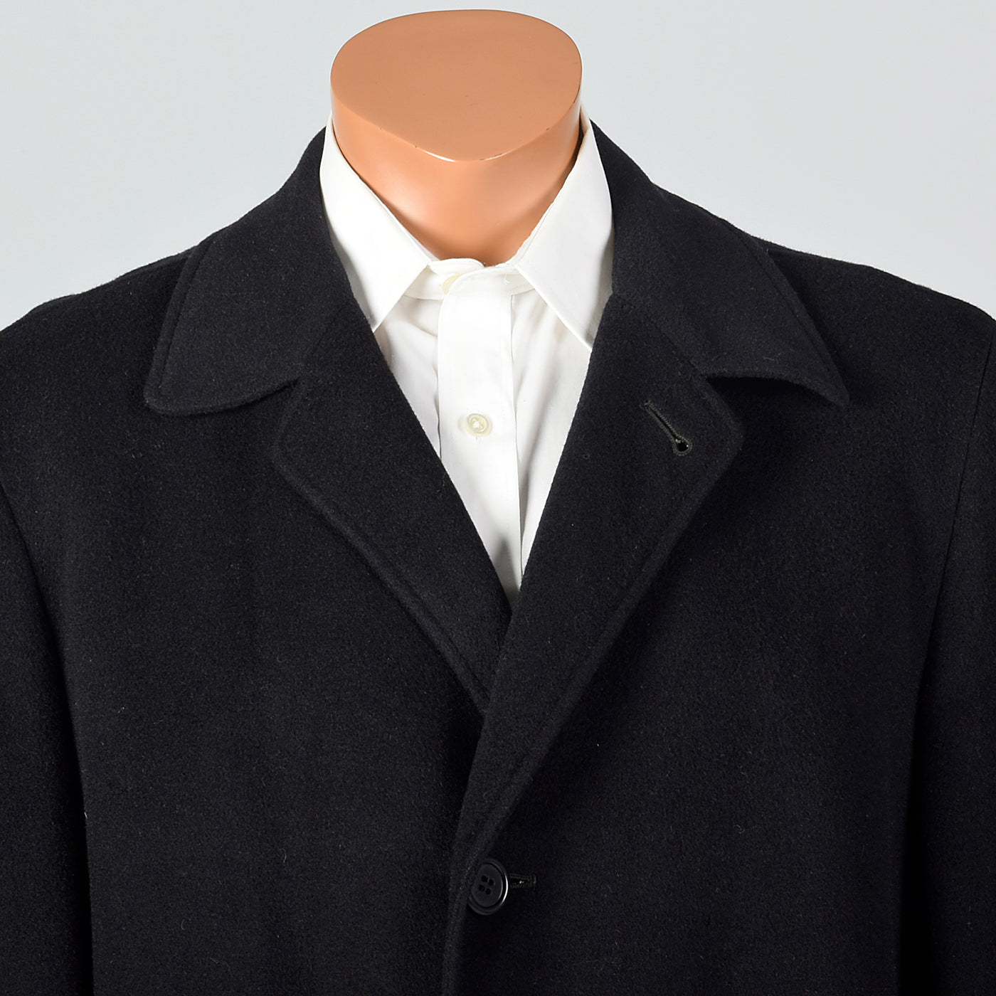 1950s Mens Black Cashmere Coat
