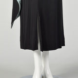 1940s Frank Starr Dress Evening Gown Formal Peplum Sash Rayon