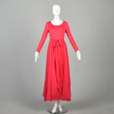 Medium 1970s Dress Barbie Hot Pink Miss Elliette Long Sleeve Car Wash Hem