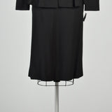 XS 1940s Dress and Jacket Set Belted Black Suit Set