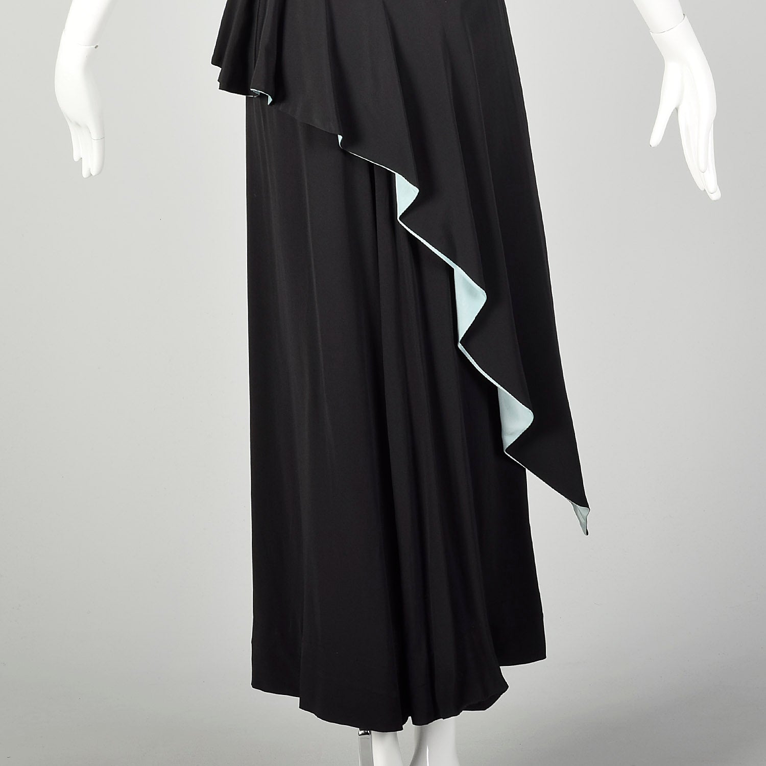 1940s Frank Starr Dress Evening Gown Formal Peplum Sash Rayon Style & Salvage 1940s Frank Starr Dress Evening Gown Formal Peplum Sash Rayon Style & Salvage