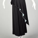 1940s Frank Starr Dress Evening Gown Formal Peplum Sash Rayon