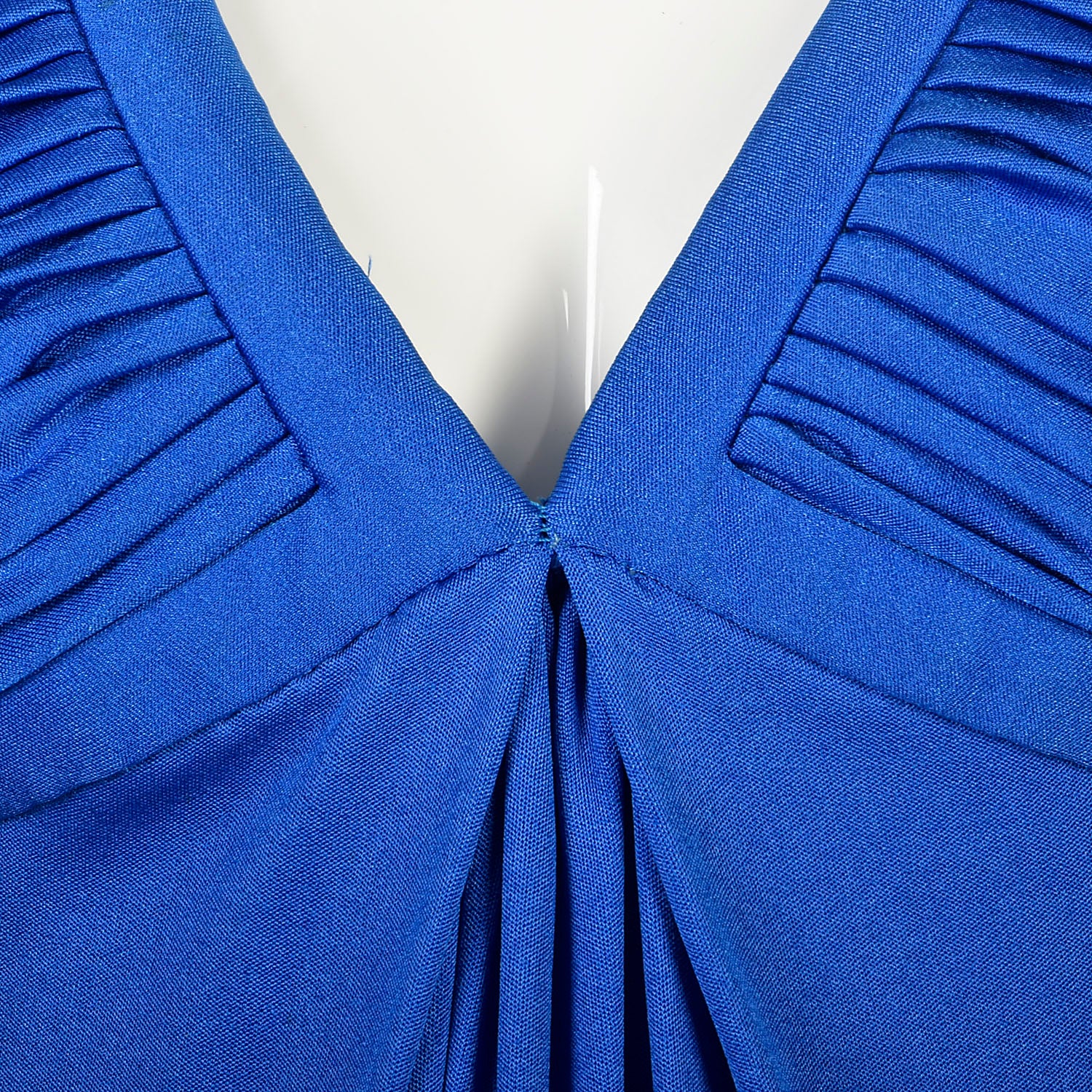 XXS 1970s Dress Royal Blue Disco Low Cut Maxi Dress