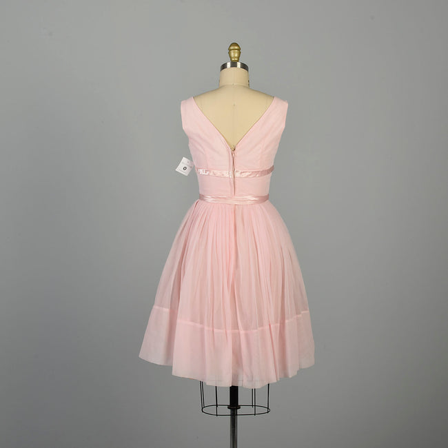 XXS 1950s Fit and Flare Dress Pink Sleeveless Barbie Party Dress