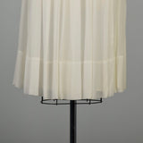 Medium 1960s White Silk Dress Rhinestone Waist Sleeveless