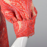 Unbranded 60s Pink and Red Psychedelic Tweed Dress
