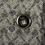 Small 1960s Coat Mod Gray Tweed Herringbone Double Breasted Winter Outerwear