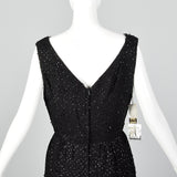 Medium 1960s Deadstock Black Sequin Dress