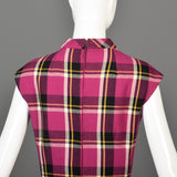 1960s Christian Mann for Marquise Plaid Two Piece Dress and Jacket Set