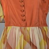 1950s Sleeveless Dress with Beautiful Rust Bodice