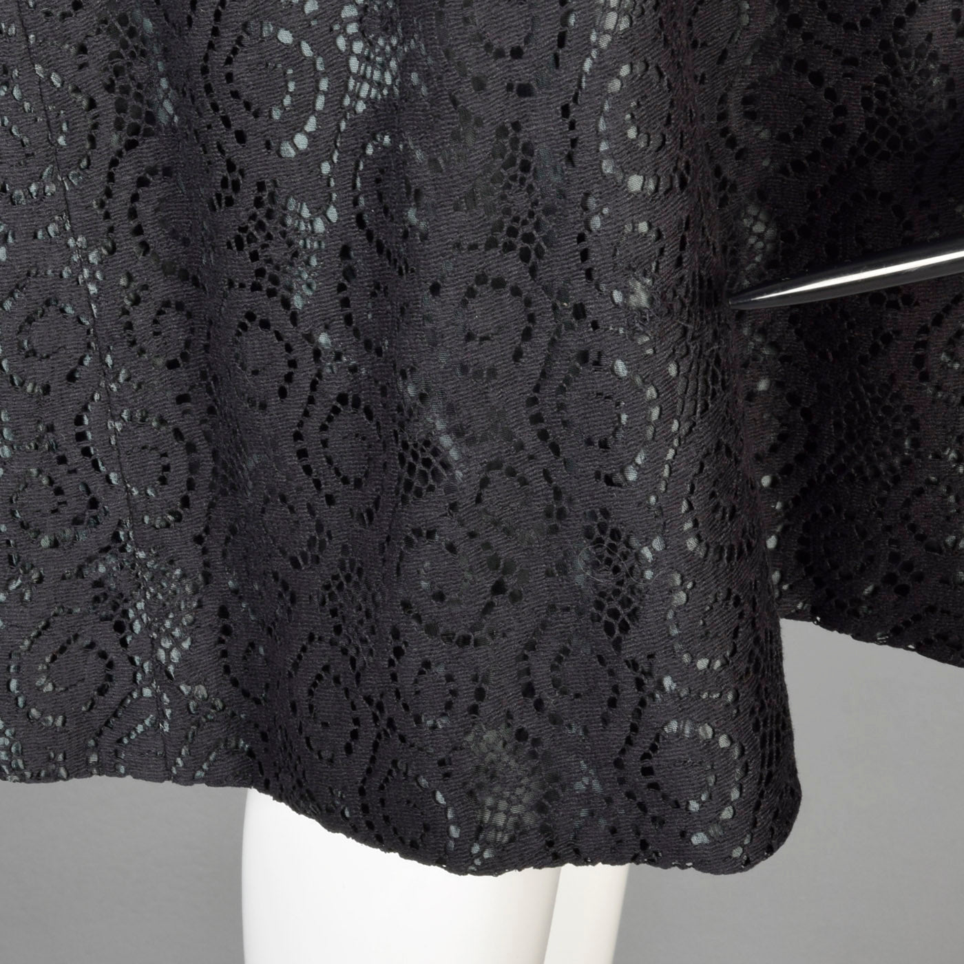 1950s Black Dress Set with Lace Overlay