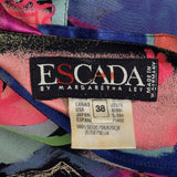 Large Escada 1980s Abstract Print Silk Blouse