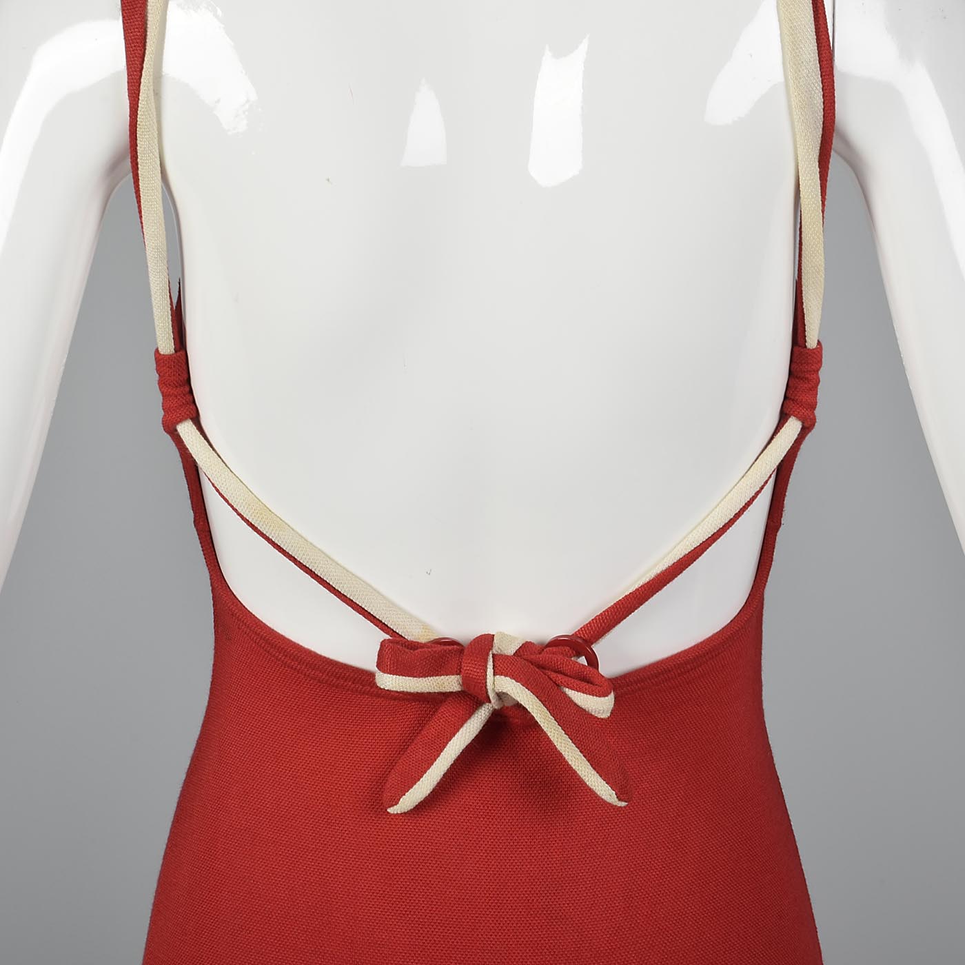 1930s Jantzen Red Swimsuit with Drawstring Back