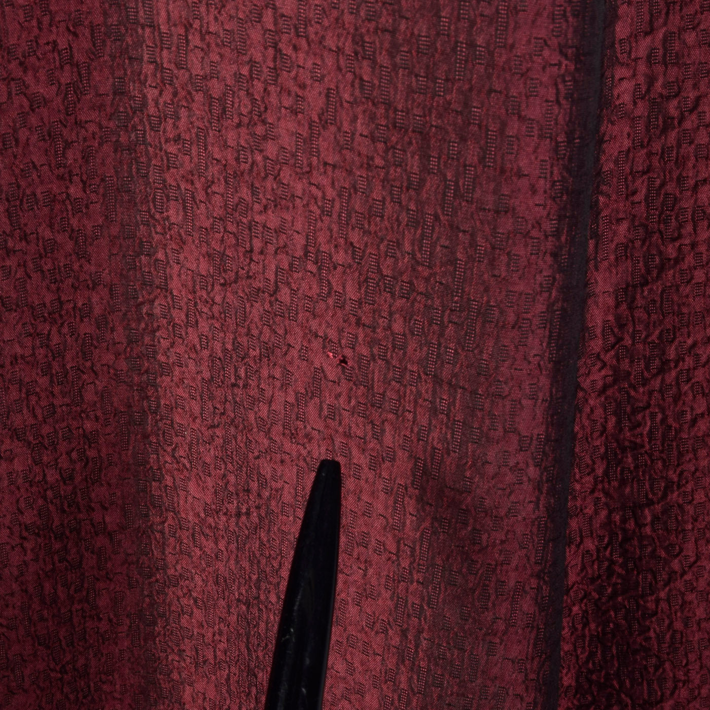 1950s Red and Black Sharkskin Plisse Dress
