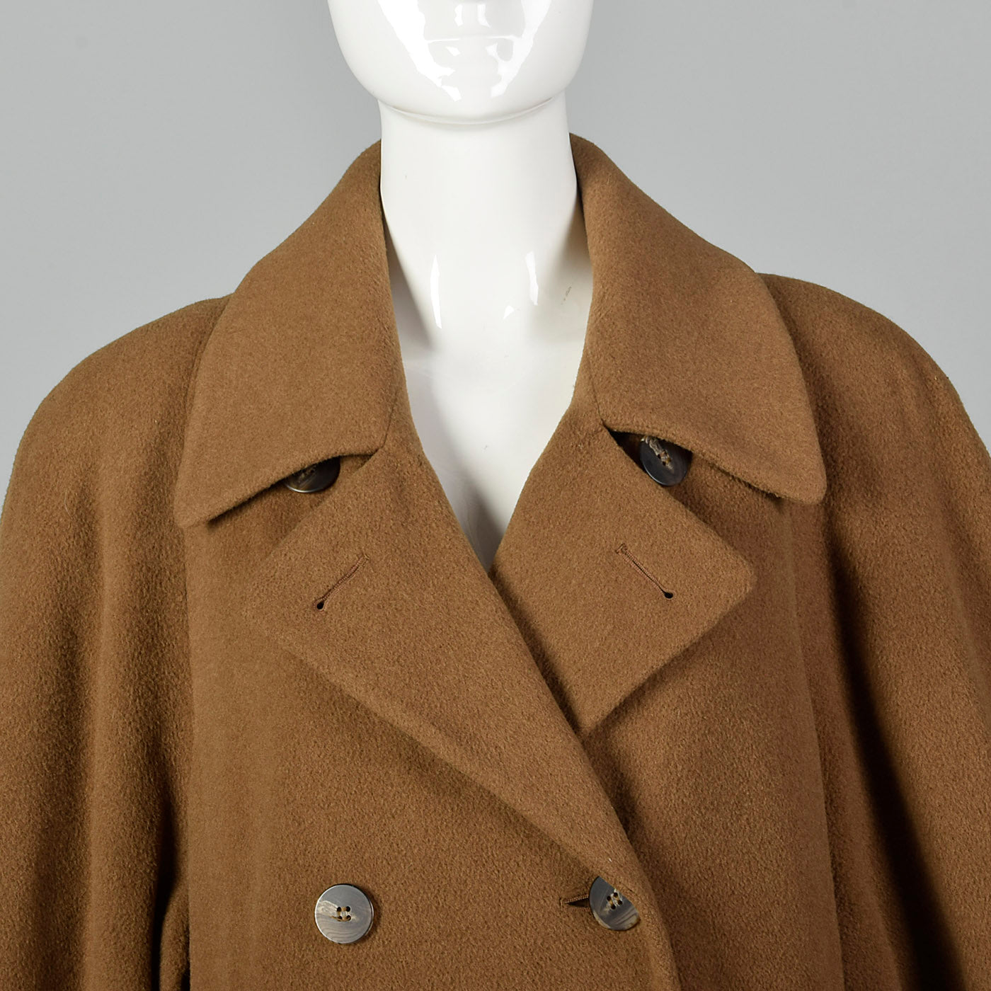 1970s Regency Brown Double Breasted Cashmere Coat