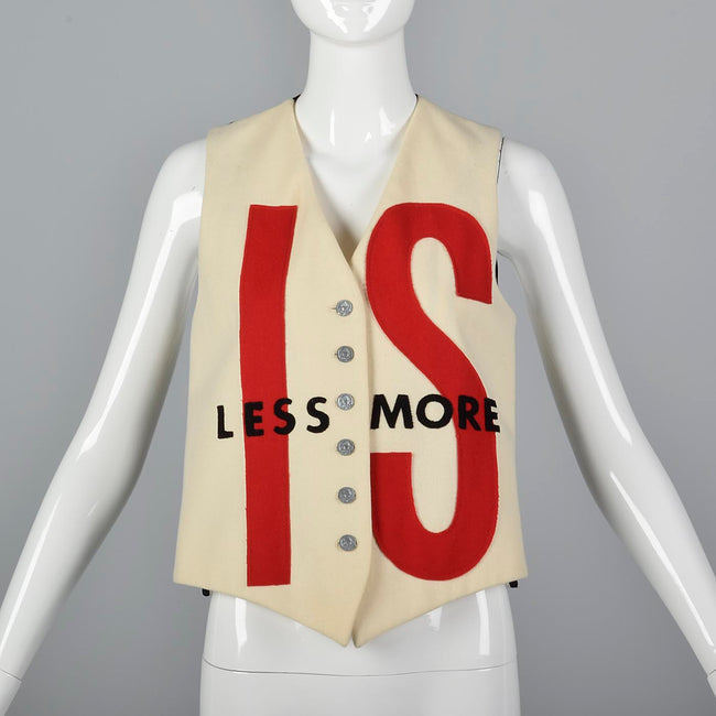 Moschino Less is More Novelty Typography Vest