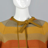 1960s Cropped Sweater with Gold and Orange Stripes