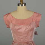 Medium 1950s Dress Pink Fit and Flare Circle Skirt Prom Evening Cocktail Gown