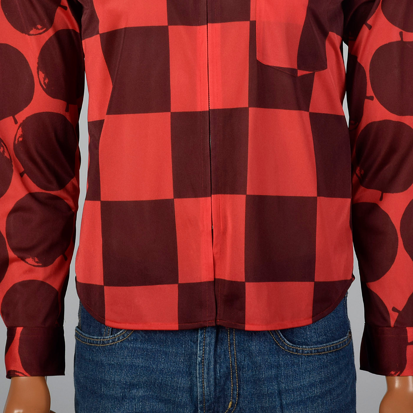 Black Comme Des Garçons check-print long-sleeve shirt - Red