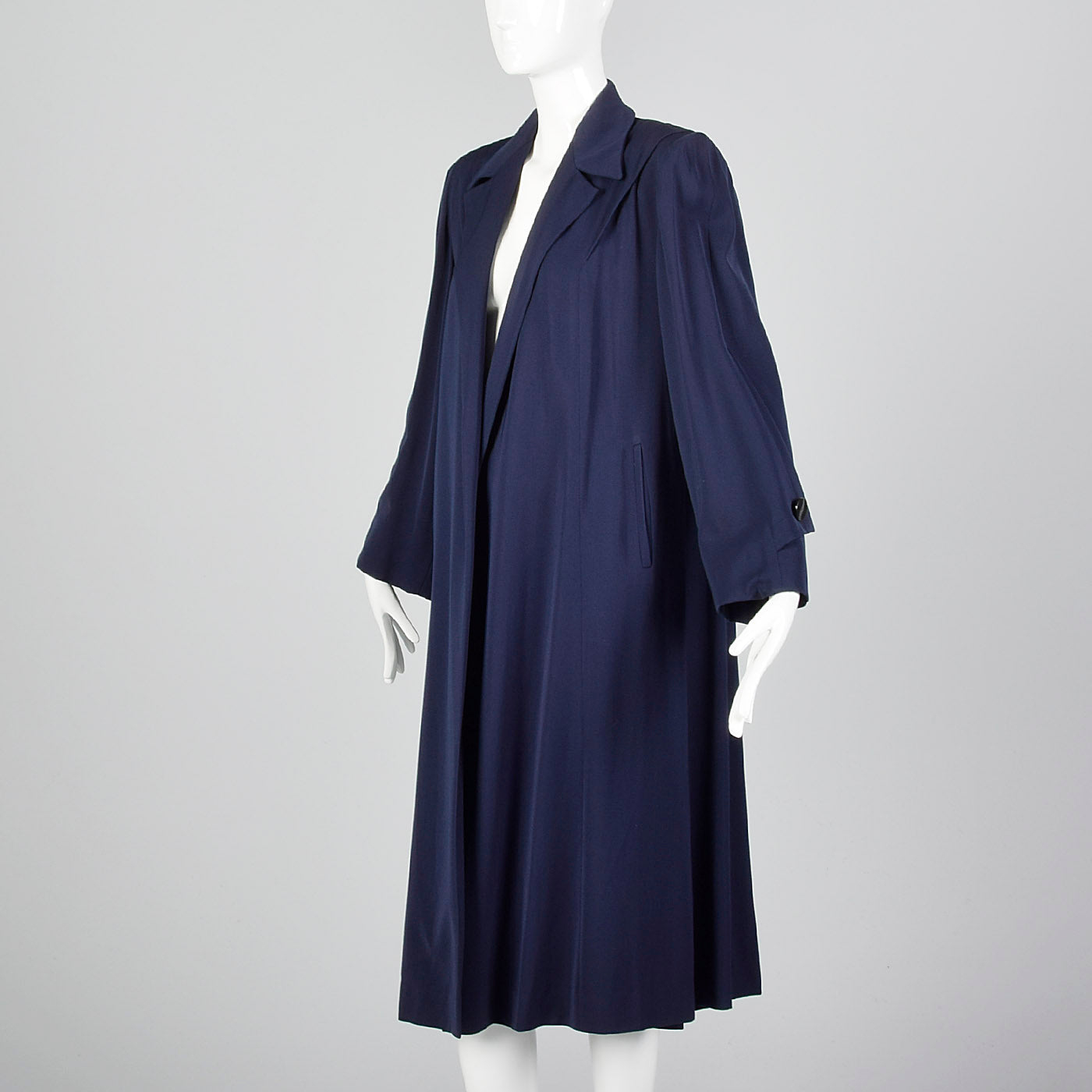 1940s Navy Blue Gabardine Coat